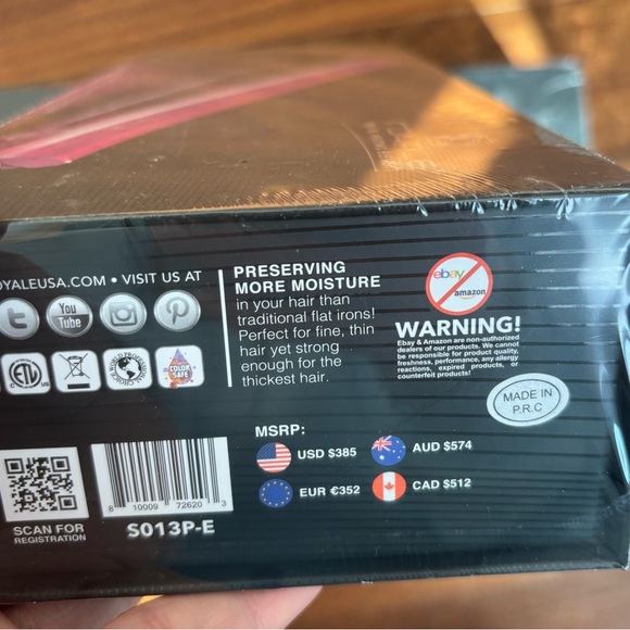 ROYALE Diamond Collection 1.25” Pure Ceramic Plates Hot Pink Flat Iron BNIB - Picture 9 of 10